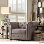 Sillón decorativo de lino para sala de estar - Gris