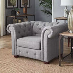 Sillón decorativo de lino para sala de estar - Gris