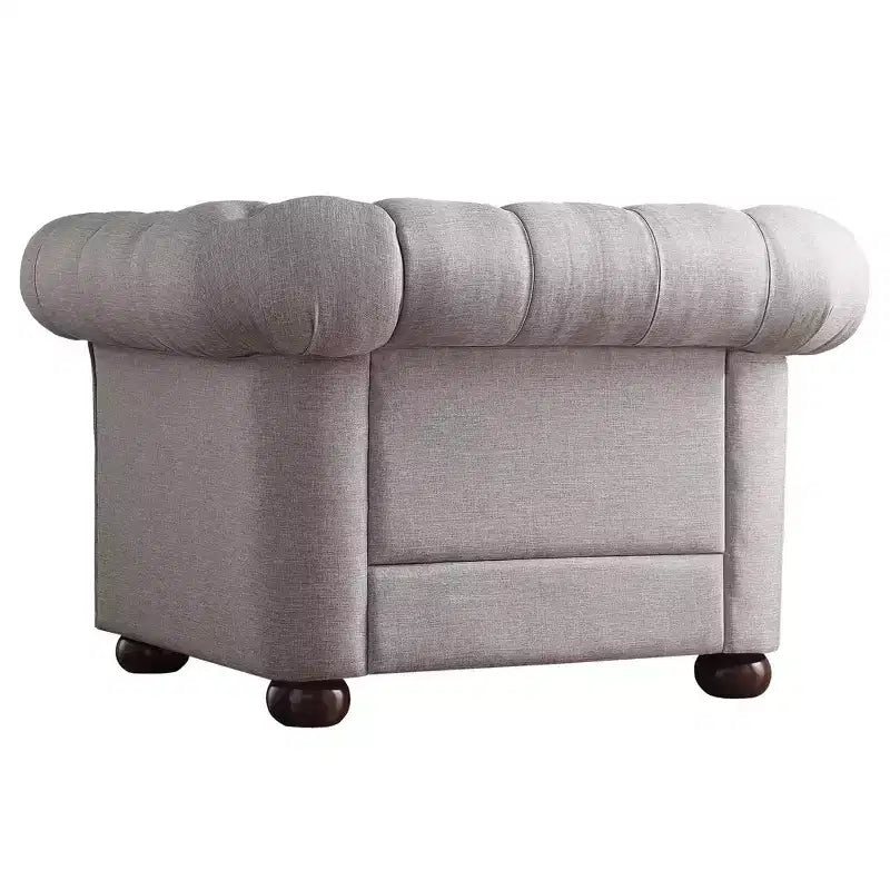 Sillón decorativo de lino para sala de estar - Gris