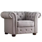 Sillón decorativo de lino para sala de estar - Gris