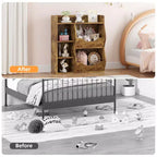 Organizador de almacenamiento de juguetes para niños, estantería de 5 cubículos con contenedores frontales inclinados, gabinete de almacenamiento de madera para sala de juegos, guardería, aula, jardín de infancia