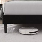 Marcos de Cama Tipo Plataforma Tapizados en Terciopelo con Cabecero Ajustable para Dormitorio, No Requiere Somier