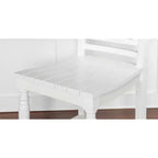 Taburete de barra de 24.25" de altura de mostrador con respaldo en X, acabado blanco, madera maciza