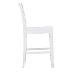 Taburete de barra de 24.25" de altura de mostrador con respaldo en X, acabado blanco, madera maciza