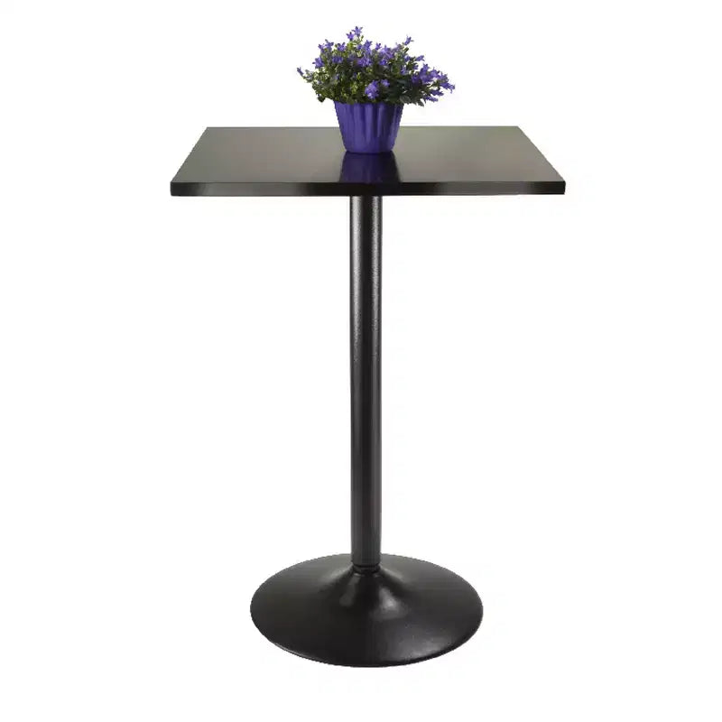 Mesa de Pub a la Altura de la Barra, Tablero Cuadrado, Madera/Negro