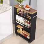 LITTLE TREE 4 Tier Slim Storage Cart Brown