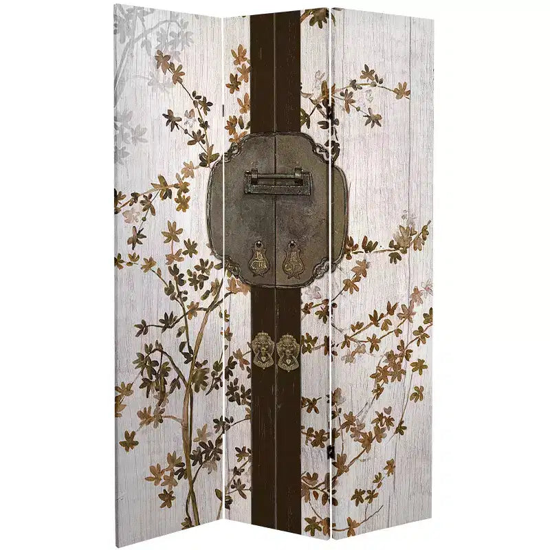 Divisor de ambiente de lona de doble cara, blanco, 3 paneles, 180 cm de alto x 120 cm de ancho