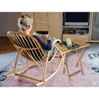 Mesa auxiliar plegable de madera para TV, color negro