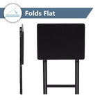 Mesa auxiliar plegable de madera para TV, color negro