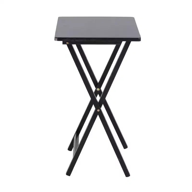 Mesa auxiliar plegable de madera para TV, color negro