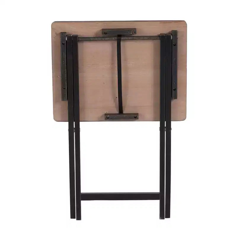 Mesa auxiliar plegable de madera para TV, color negro