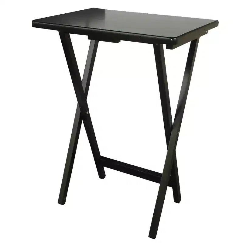 Mesa auxiliar plegable de madera para TV, color negro