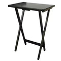 Mesa auxiliar plegable de madera para TV, color negro