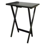 Mesa auxiliar plegable de madera para TV, color negro