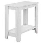Mesa auxiliar con acento y estante inferior, blanco