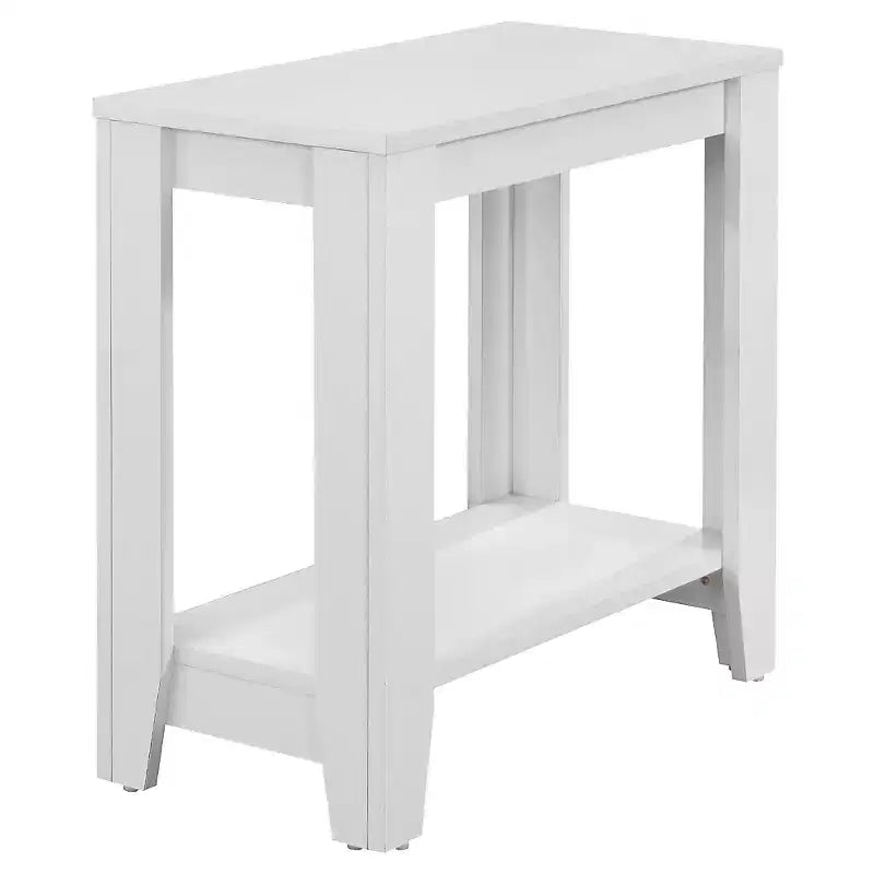 Mesa auxiliar con acento y estante inferior, blanco