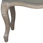 Banco tapizado, Trigo y crema natural, Estructura de roble, 52.4" de ancho
