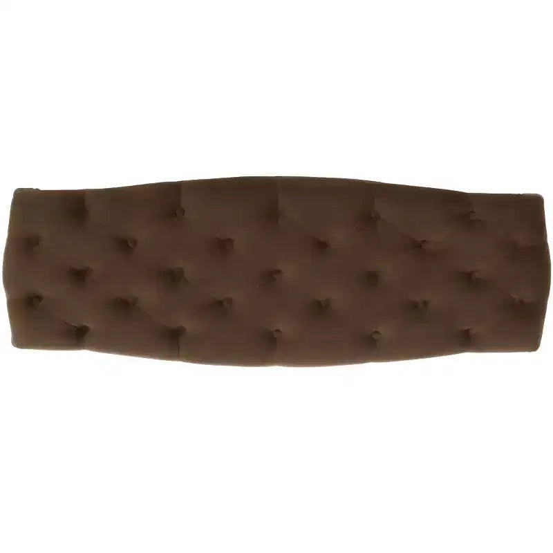 Banco tapizado, Trigo y crema natural, Estructura de roble, 52.4" de ancho