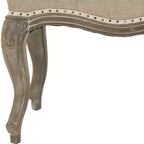 Banco tapizado, Trigo y crema natural, Estructura de roble, 52.4" de ancho