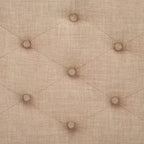 Banco tapizado, Trigo y crema natural, Estructura de roble, 52.4" de ancho