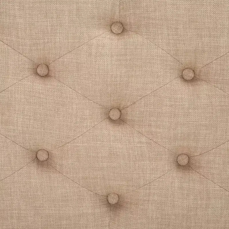 Banco tapizado, Trigo y crema natural, Estructura de roble, 52.4" de ancho
