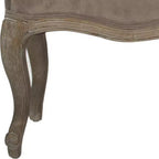 Banco tapizado, Trigo y crema natural, Estructura de roble, 52.4" de ancho