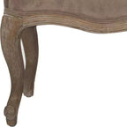 Banco tapizado, Trigo y crema natural, Estructura de roble, 52.4" de ancho