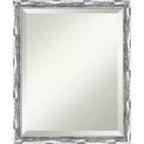 Scratched Wave Framed Bathroom Vanity Wall Mirror Chrome - Amanti Art
