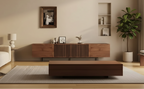 Luck Live Mid-Century Modern 70.87-inch TV standwalnut color entertainment center for living room bedroom