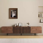 Mueble para TV Mid-Century Modern de 70.87", Centro de Entretenimiento Color Nogal para Sala y Dormitorio