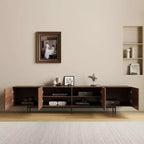 Mueble para TV Mid-Century Modern de 70.87", Centro de Entretenimiento Color Nogal para Sala y Dormitorio